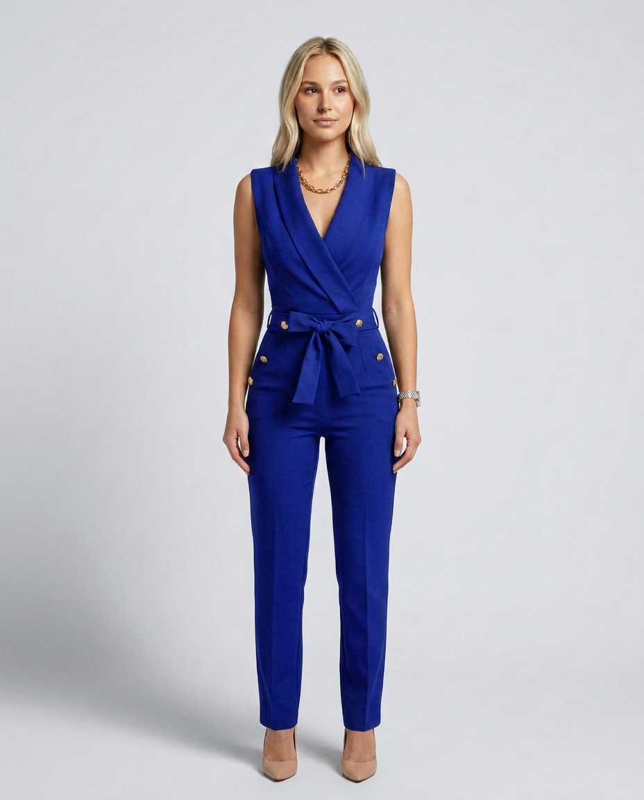 Ella | Sleeveless Jumpsuit with Wrap V-Neck
