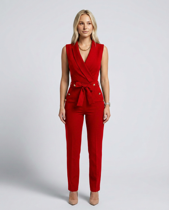 Ella | Sleeveless Jumpsuit with Wrap V-Neck