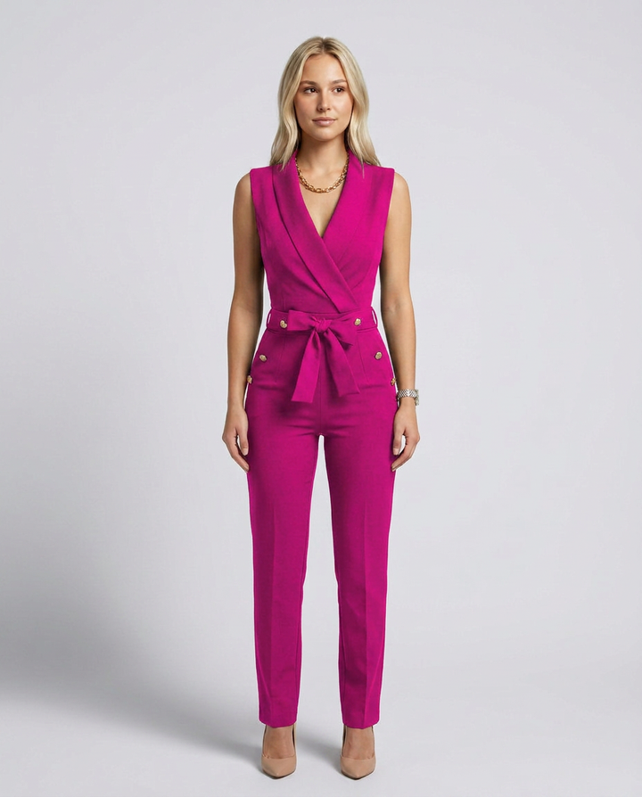 Ella | Sleeveless Jumpsuit with Wrap V-Neck