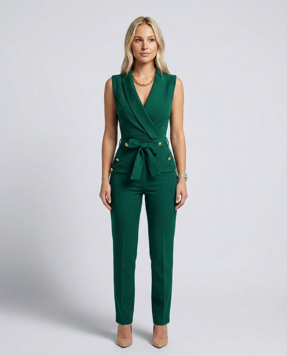 Ella | Sleeveless Jumpsuit with Wrap V-Neck