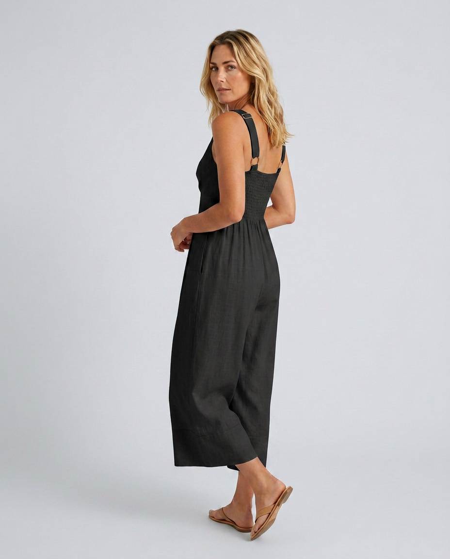 Lea | Sleeveless Wide-Leg Jumpsuit with V-Neck Detail