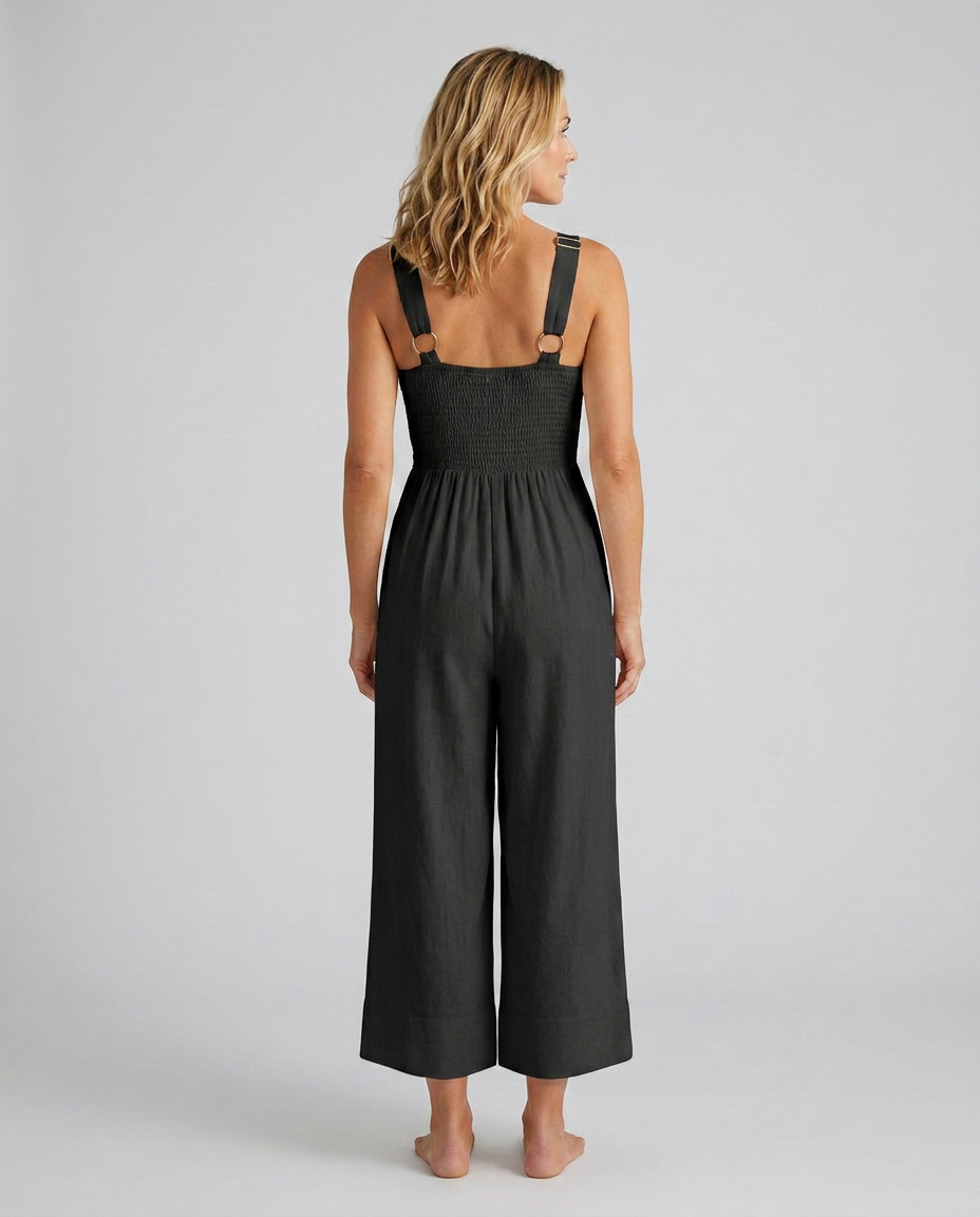 Lea | Sleeveless Wide-Leg Jumpsuit with V-Neck Detail