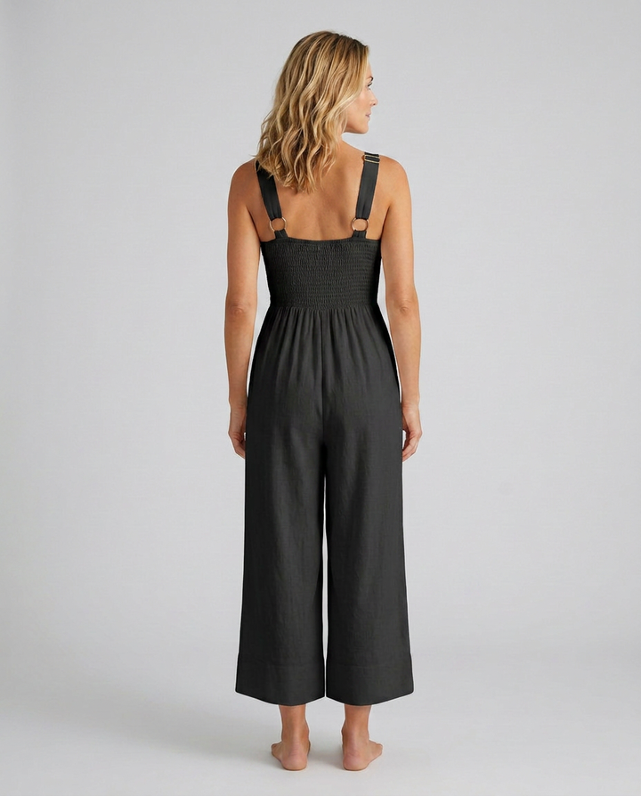 Lea | Sleeveless Wide-Leg Jumpsuit with V-Neck Detail