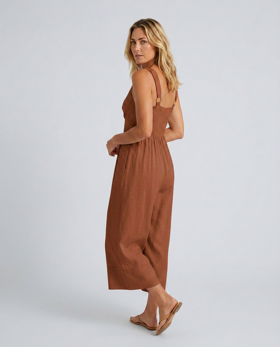 Lea | Sleeveless Wide-Leg Jumpsuit with V-Neck Detail