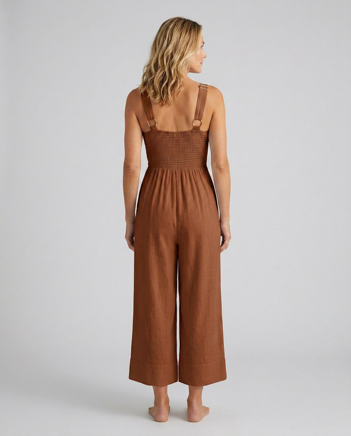 Lea | Sleeveless Wide-Leg Jumpsuit with V-Neck Detail