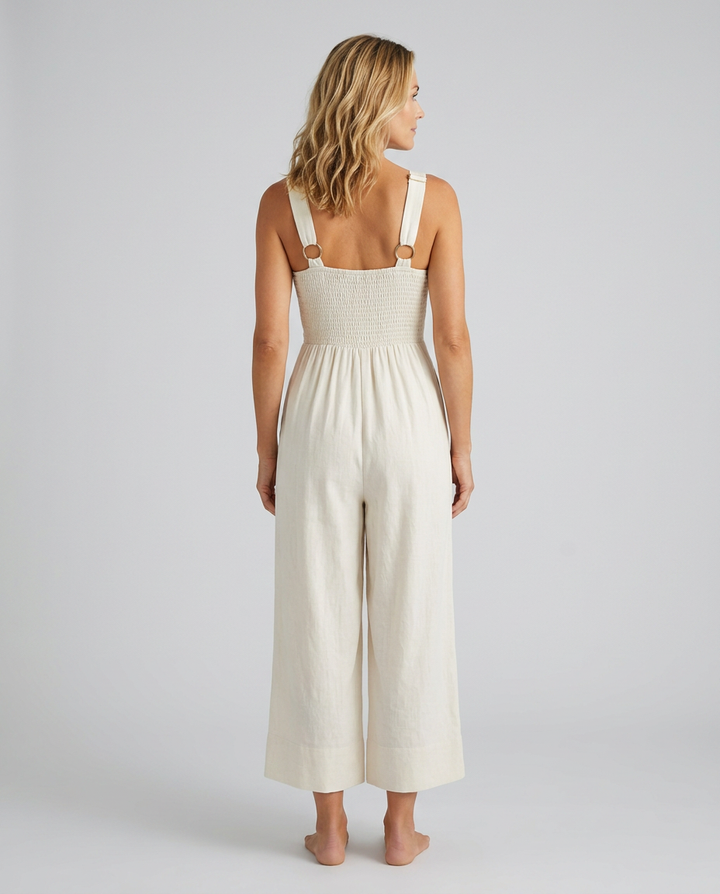 Lea | Sleeveless Wide-Leg Jumpsuit with V-Neck Detail