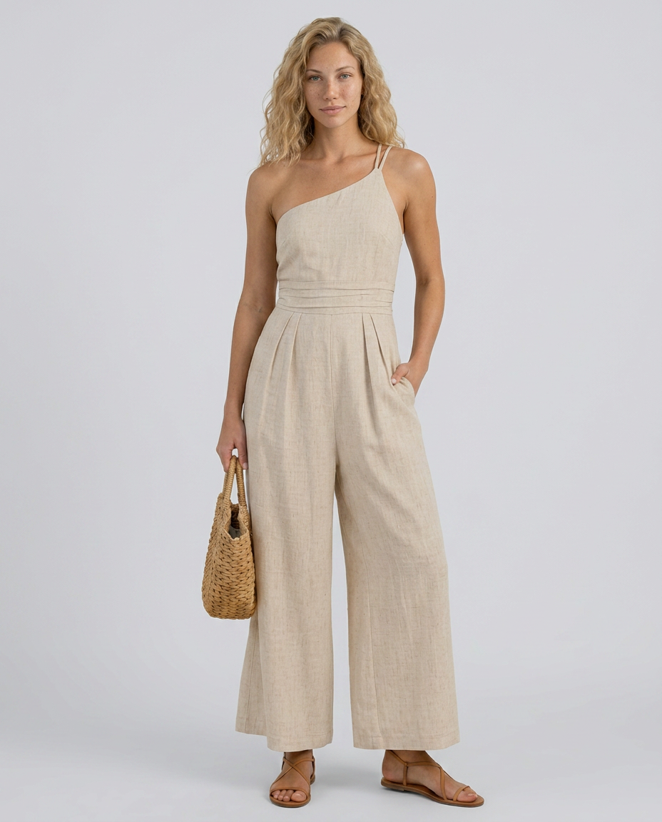 Liza | Sleeveless Jumpsuit with Slim Waist Detail