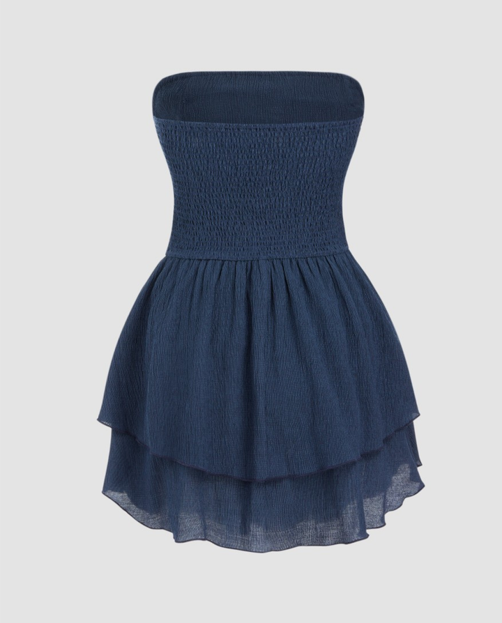 Elodie | Strapless Mini Dress with Tiered Ruffle Skirt