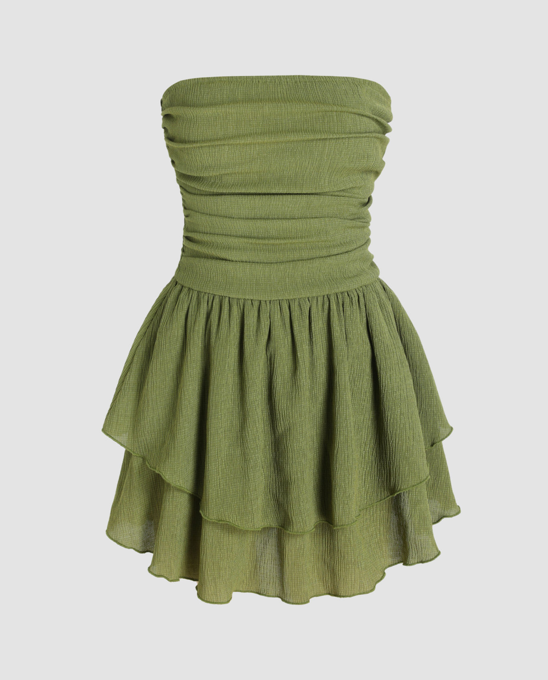 Elodie | Strapless Mini Dress with Tiered Ruffle Skirt