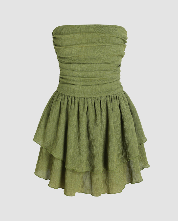 Elodie | Strapless Mini Dress with Tiered Ruffle Skirt