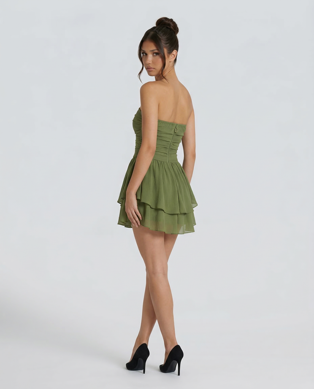 Elodie | Strapless Mini Dress with Tiered Ruffle Skirt