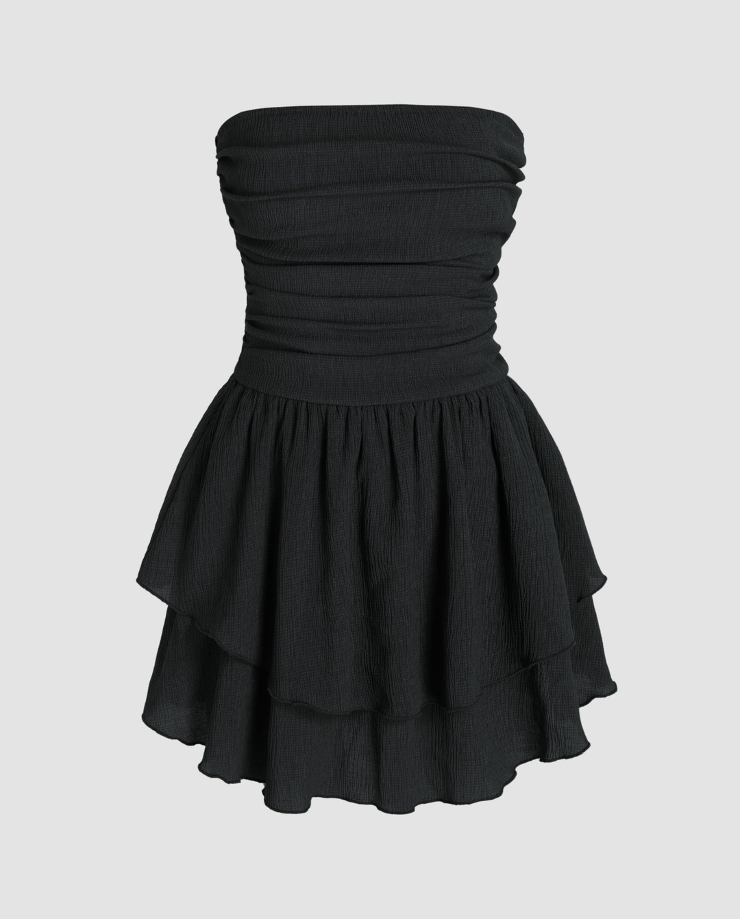 Elodie | Strapless Mini Dress with Tiered Ruffle Skirt
