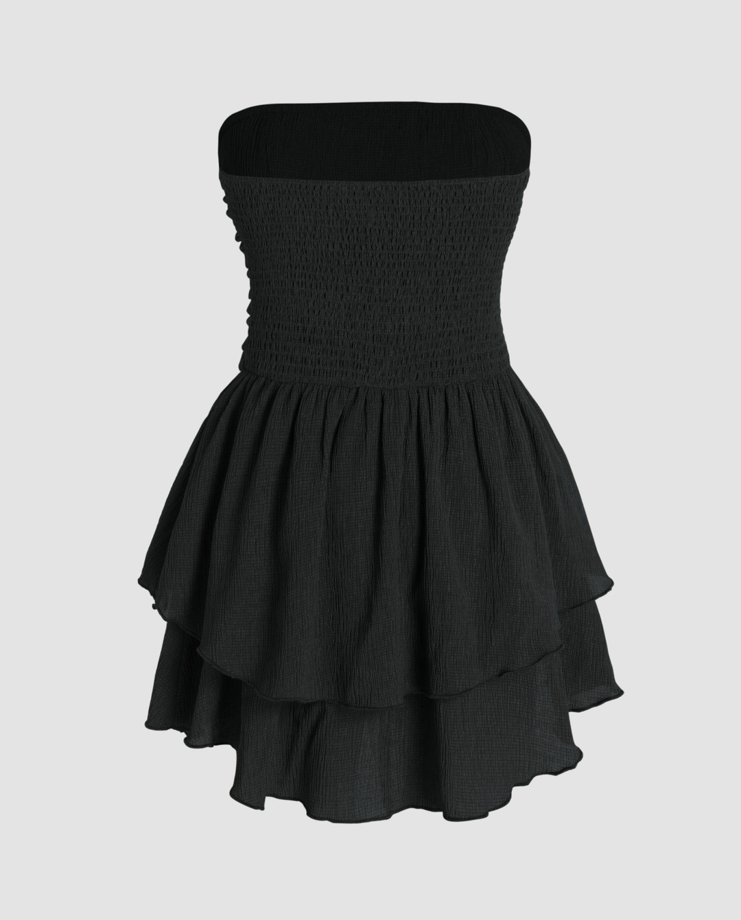 Elodie | Strapless Mini Dress with Tiered Ruffle Skirt