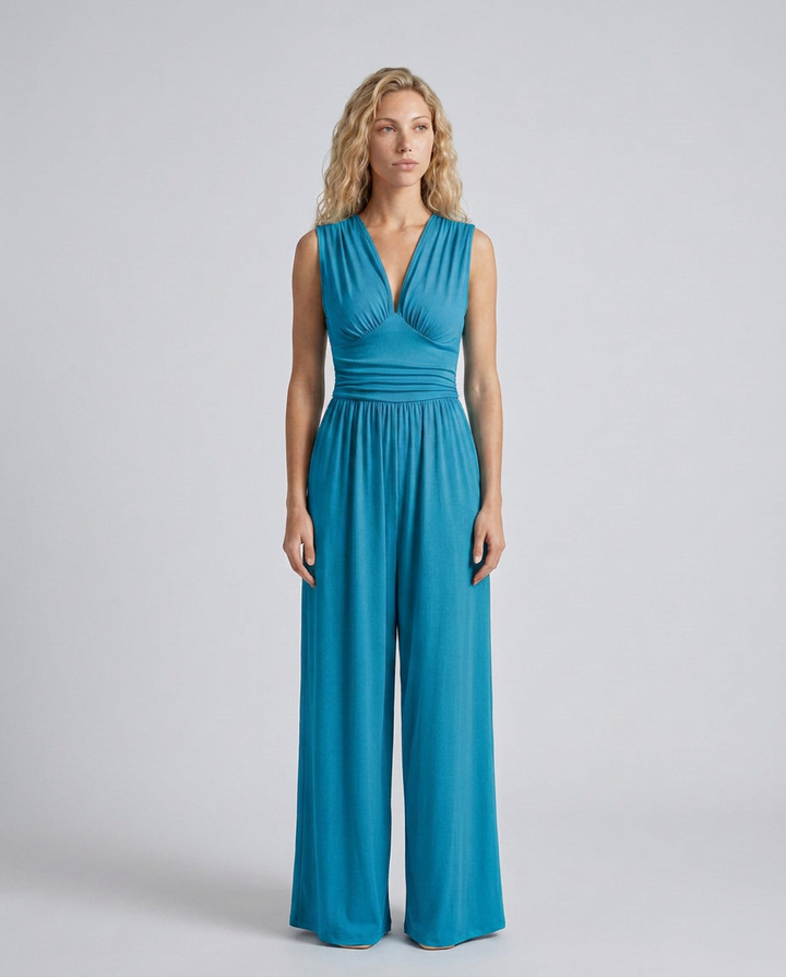 Keri | Satin-Style Jumpsuit with Halter Neck Detail