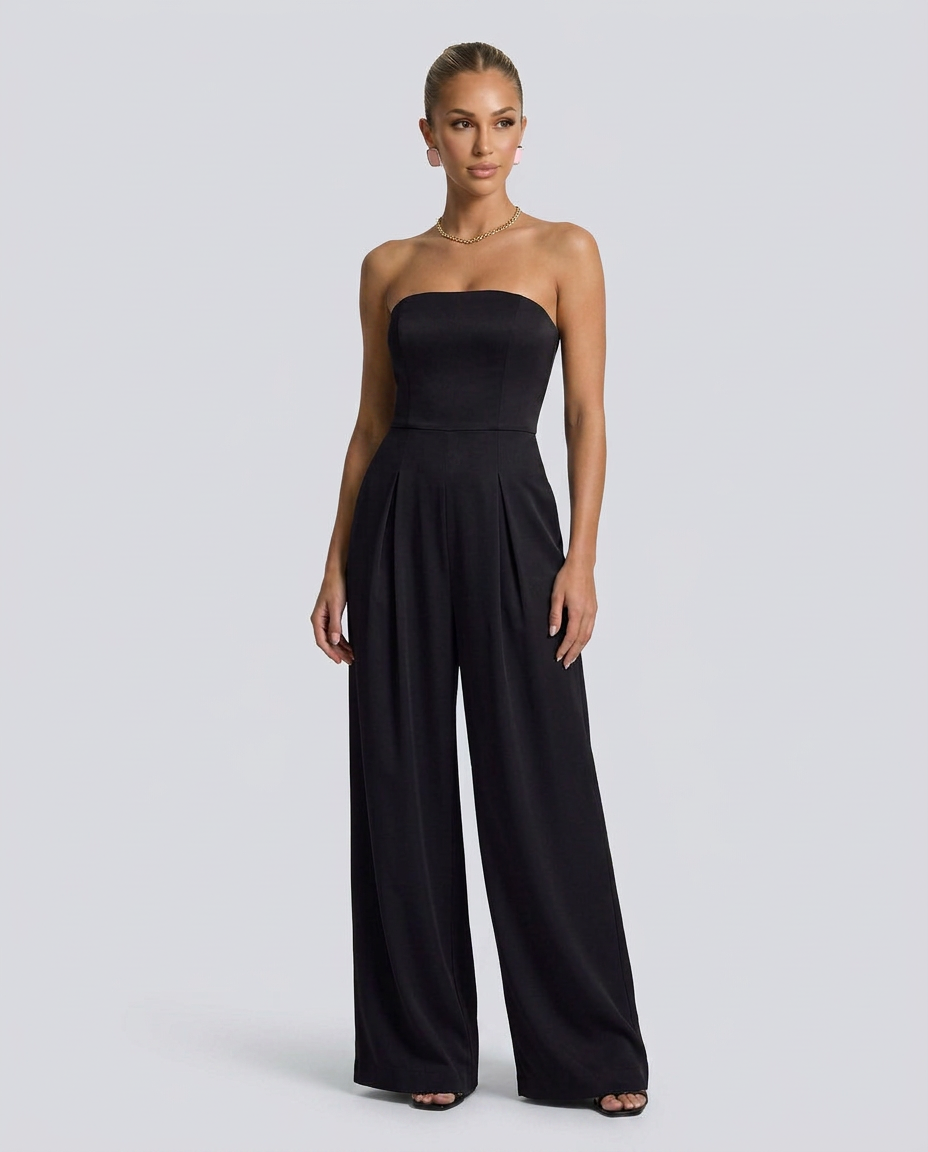 Dena | Strapless Jumpsuit with Wide-Leg Trousers