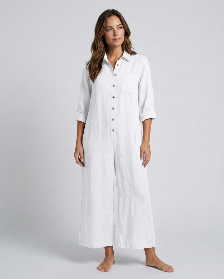 Erika | Boho Jumpsuit with Button Front