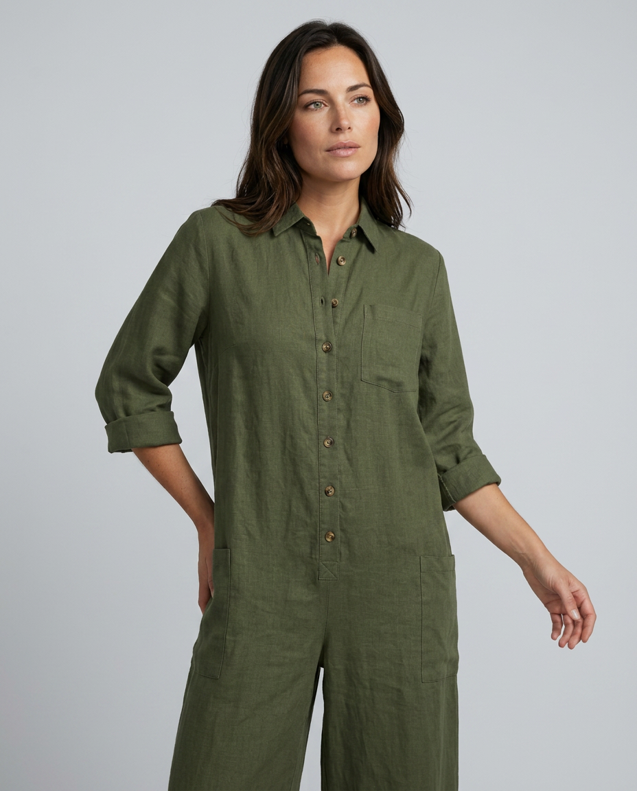 Erika | Boho Jumpsuit with Button Front