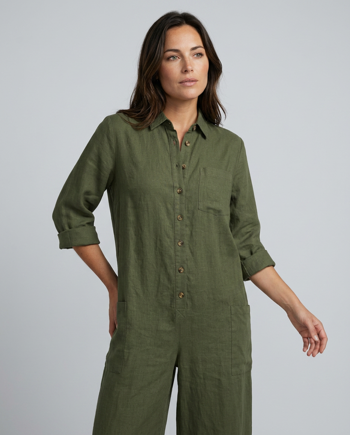 Erika | Boho Jumpsuit with Button Front