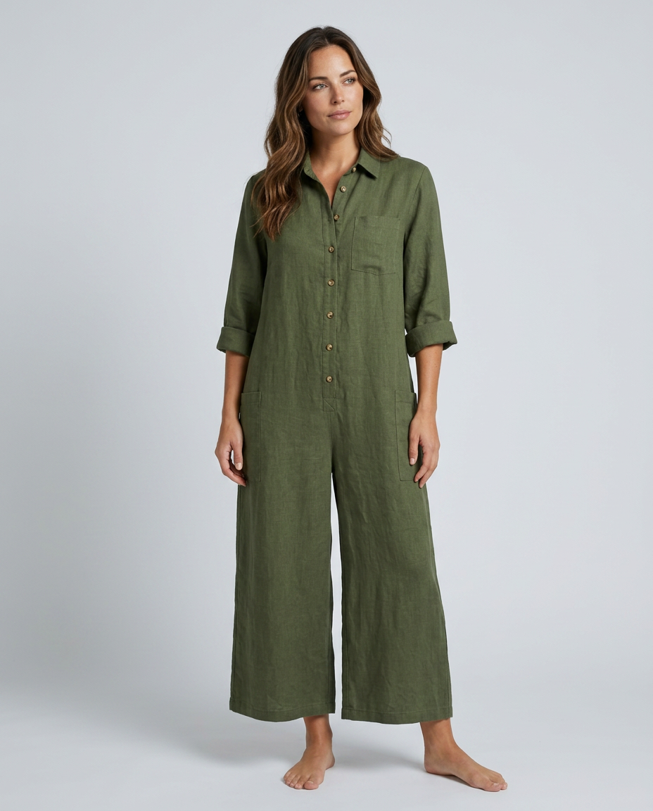 Erika | Boho Jumpsuit with Button Front
