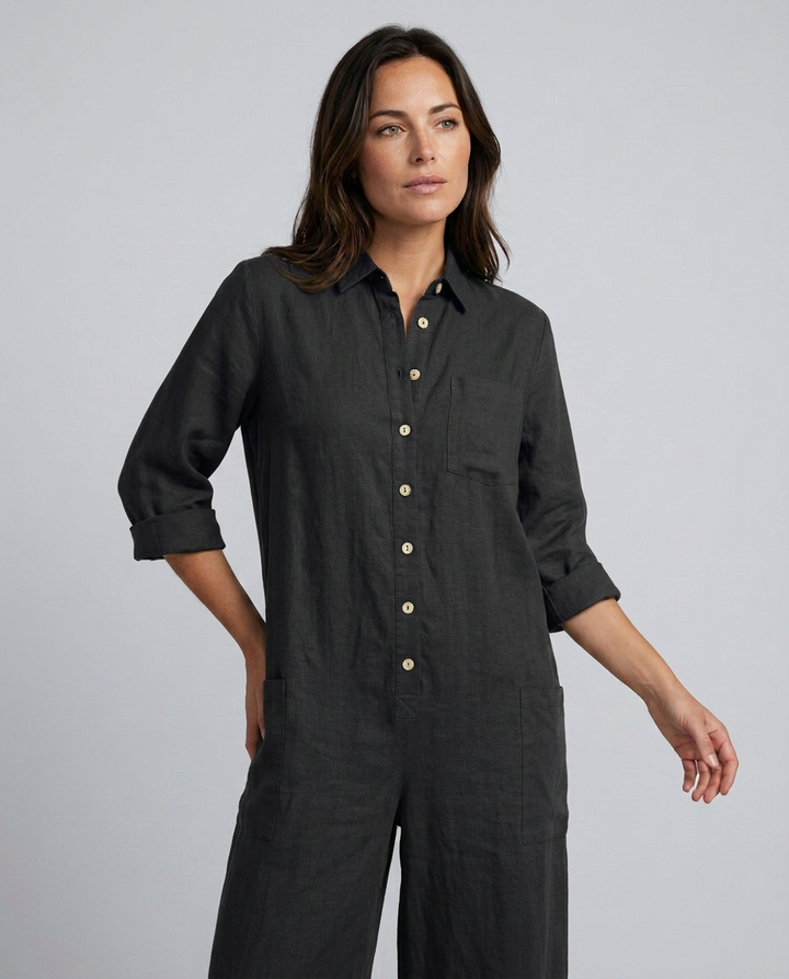 Erika | Boho Jumpsuit with Button Front