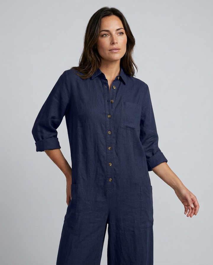 Erika | Boho Jumpsuit with Button Front