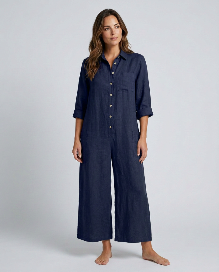 Erika | Boho Jumpsuit with Button Front