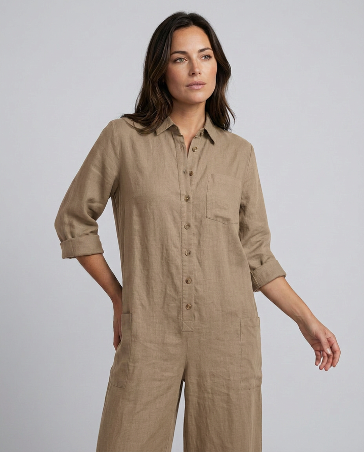 Erika | Boho Jumpsuit with Button Front