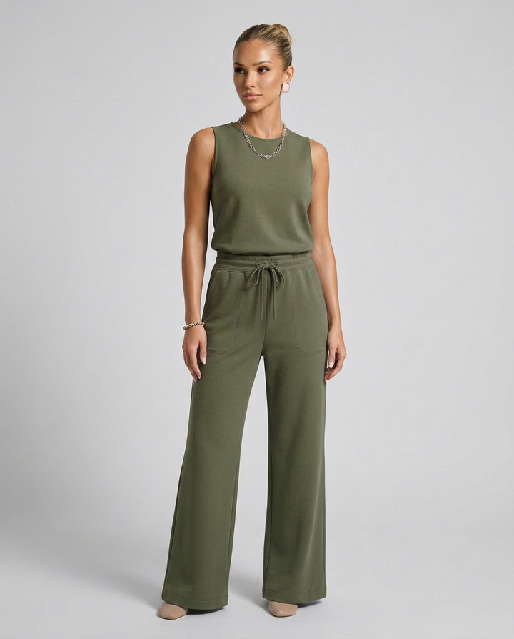 Susie | Sleeveless Jumpsuit with Tie Waist