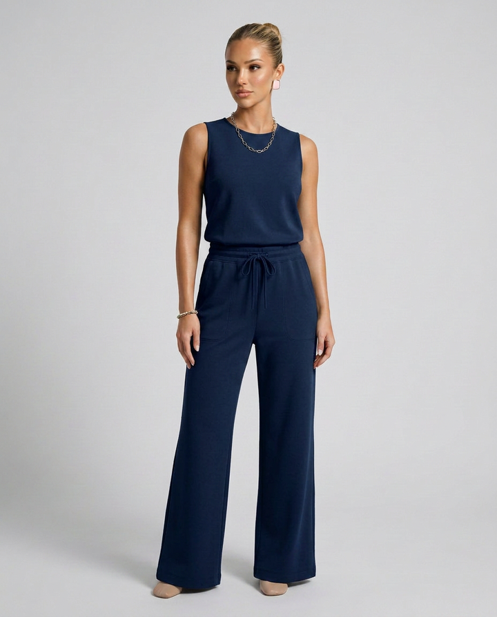 Susie | Sleeveless Jumpsuit with Tie Waist