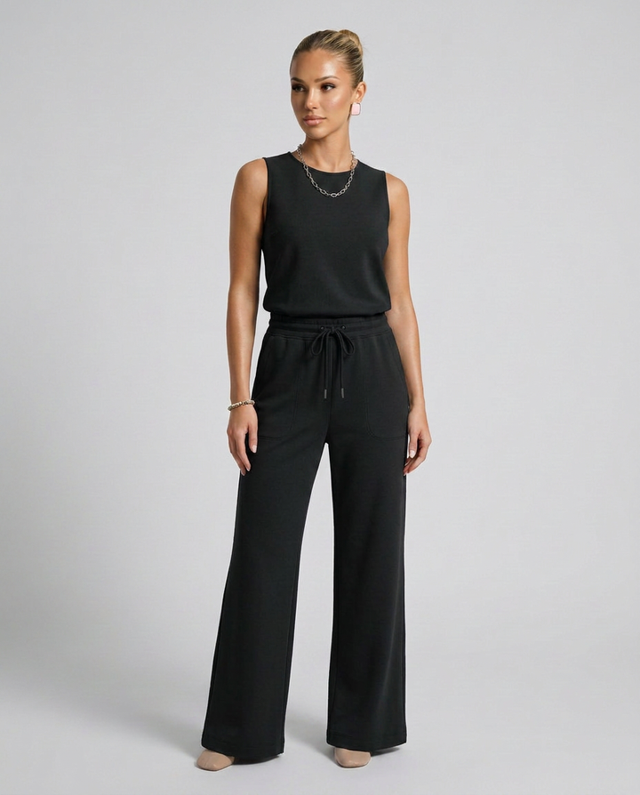 Susie | Sleeveless Jumpsuit with Tie Waist