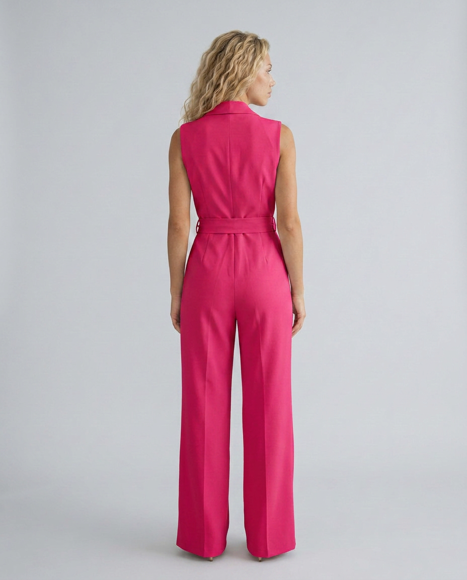 Enid | Wide-Leg Jumpsuit with V-Neck and Belt Tie