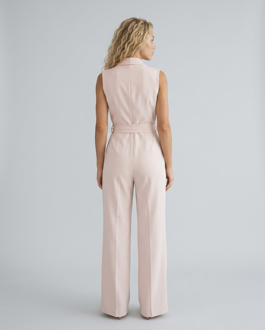 Enid | Wide-Leg Jumpsuit with V-Neck and Belt Tie