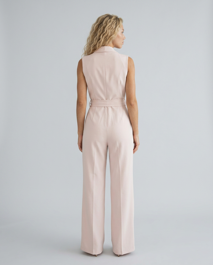 Enid | Wide-Leg Jumpsuit with V-Neck and Belt Tie