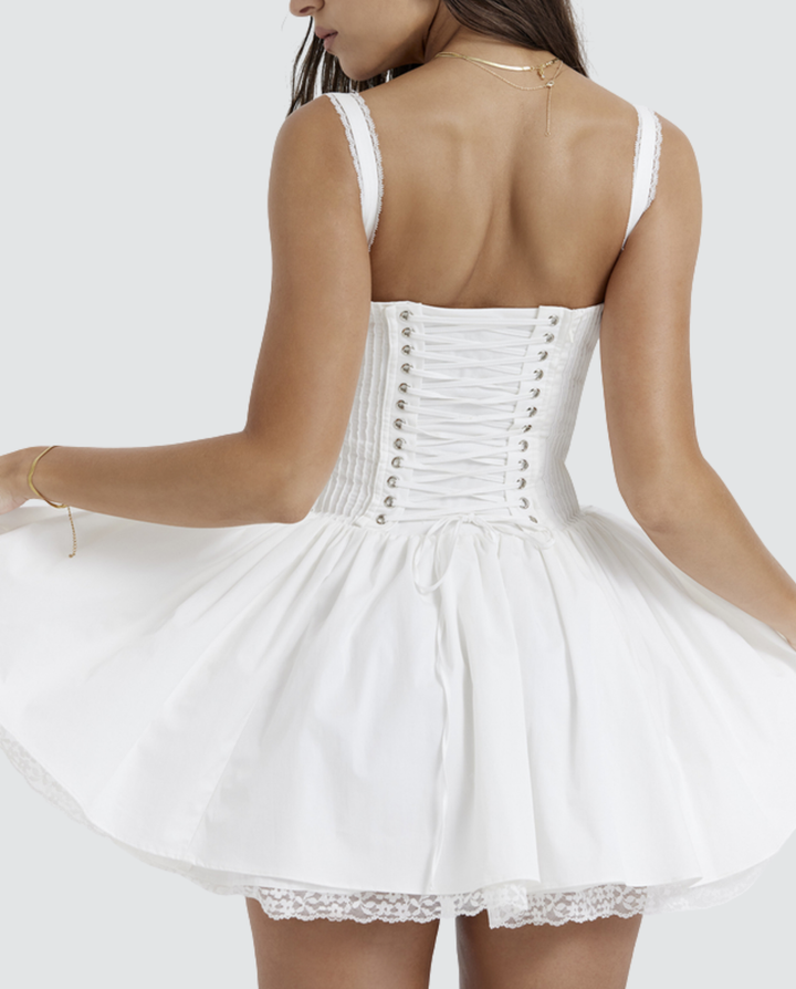 Savannah | Corset Mini Dress with Lace-Up Back