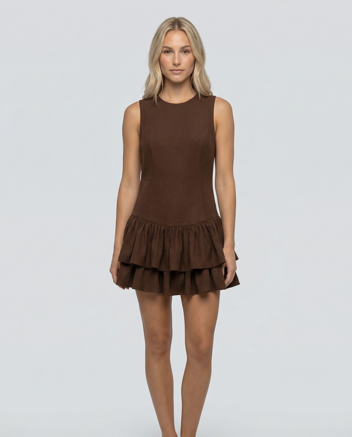 Skylar | Ruffled Mini Dress with Zipper Back