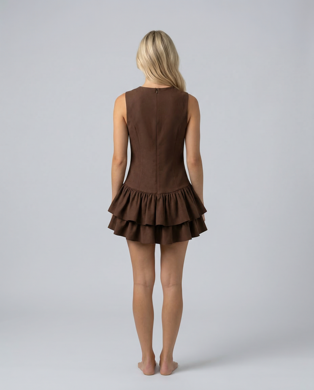 Skylar | Ruffled Mini Dress with Zipper Back