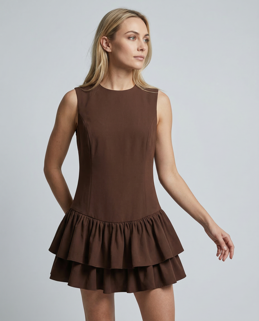 Skylar | Ruffled Mini Dress with Zipper Back