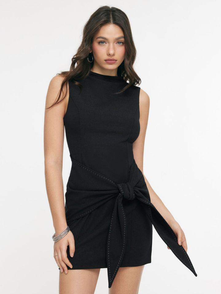 Audrey | Mini Dress with Knotted Waist Detail