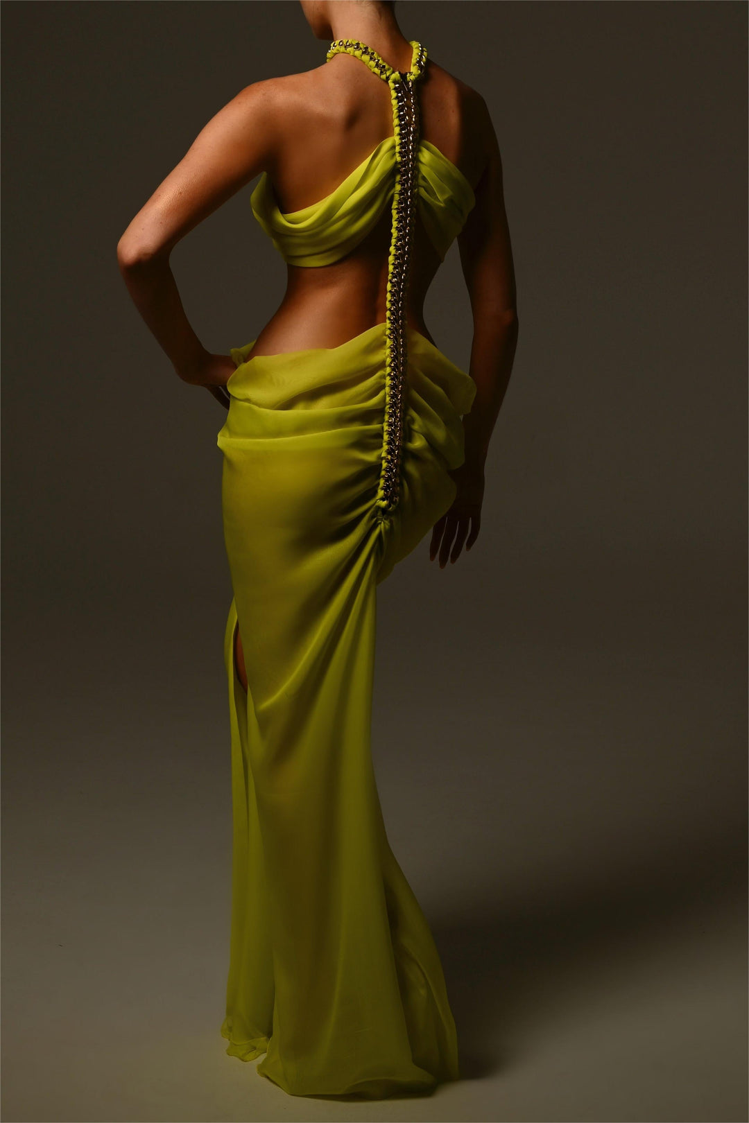 Maeve | Halter Neck Cut-Out Split Midi Dress