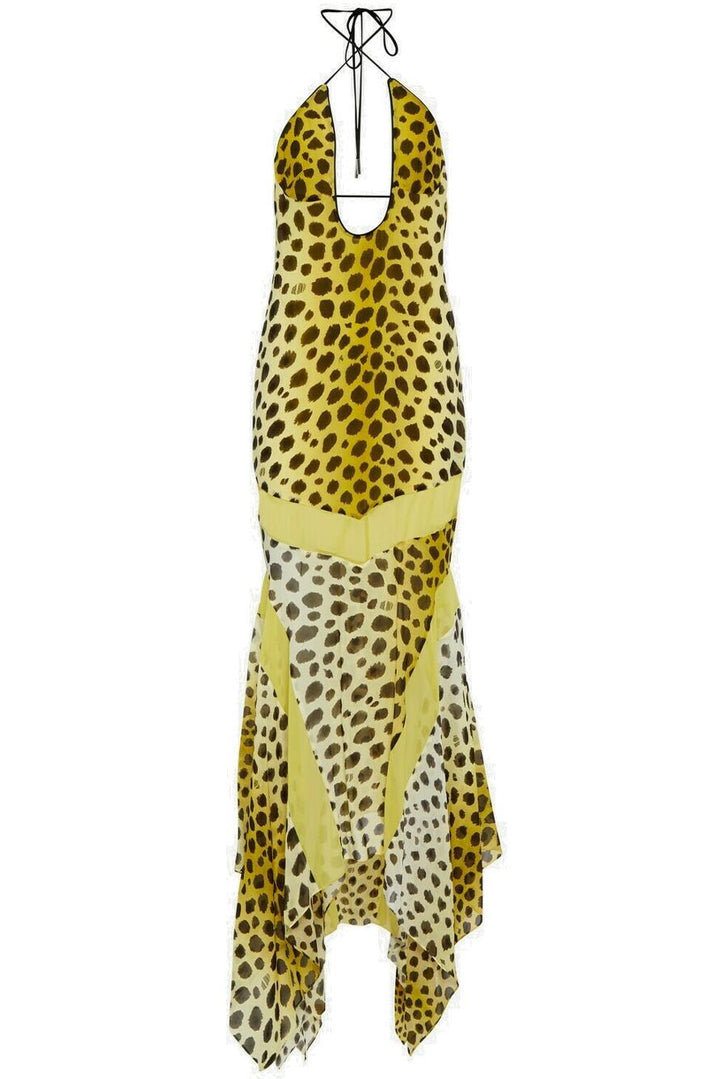 Tawny | Leopard Print Halter Neck Maxi Dress