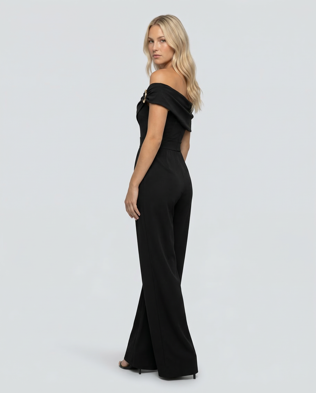 Mila | One-Shoulder Buckle Wide-Leg Jumpsuit