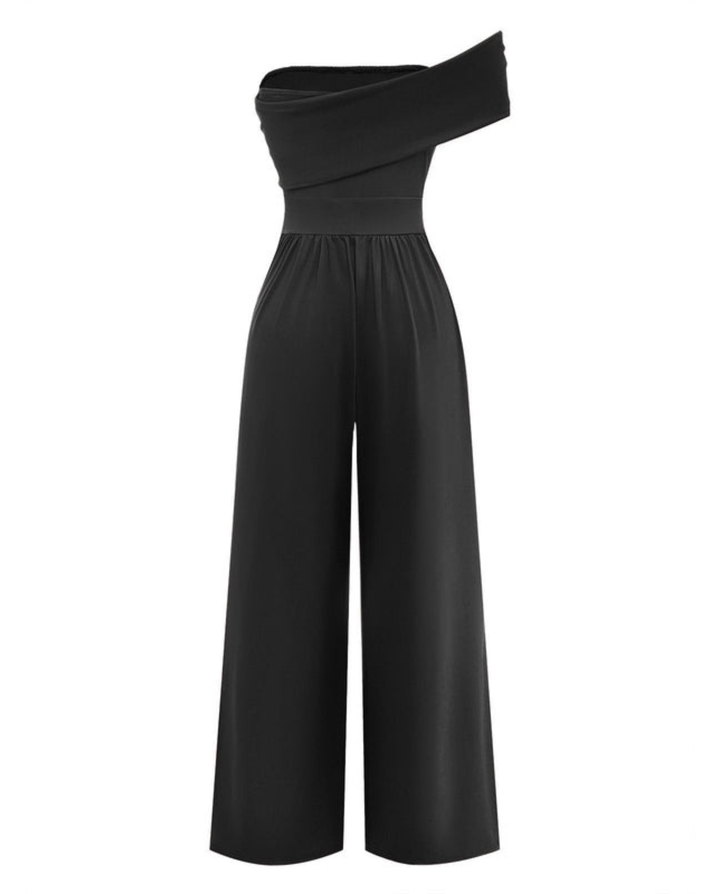 Mila | One-Shoulder Buckle Wide-Leg Jumpsuit
