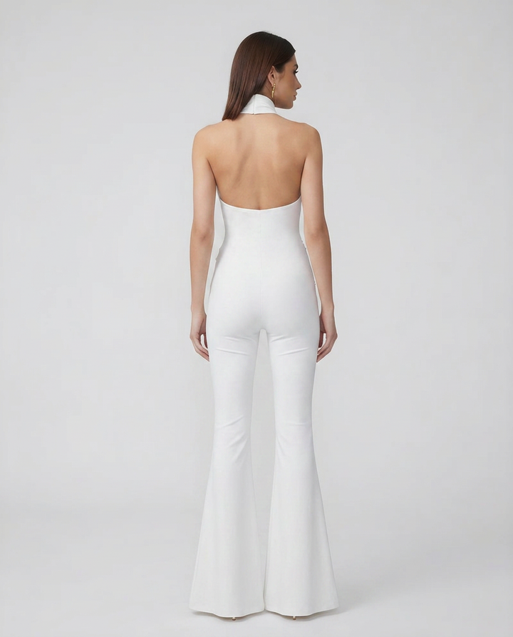 Brandi | Halter Neck Jumpsuit with Flared Leg