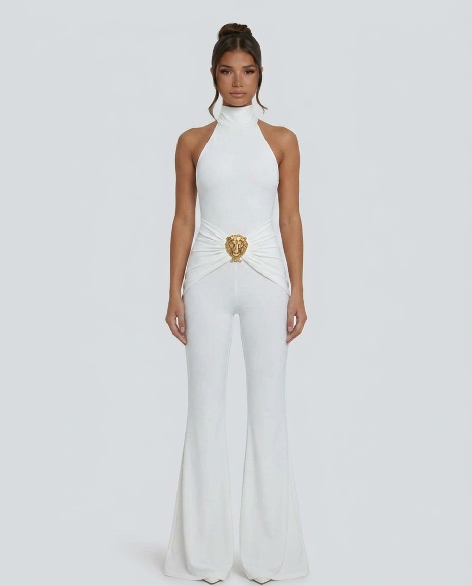 Brandi | Halter Neck Jumpsuit with Flared Leg