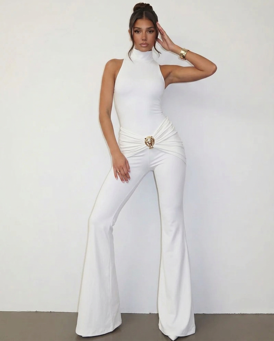 Brandi | Halter Neck Jumpsuit with Flared Leg
