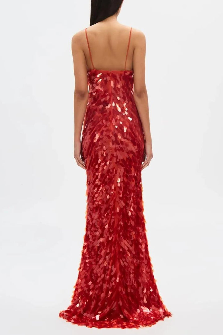 Kira | Sequin V-Neck Sleeveless Maxi Dress