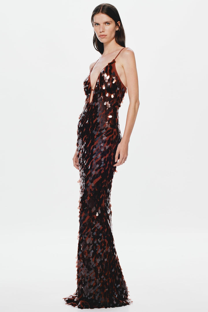 Kira | Sequin V-Neck Sleeveless Maxi Dress
