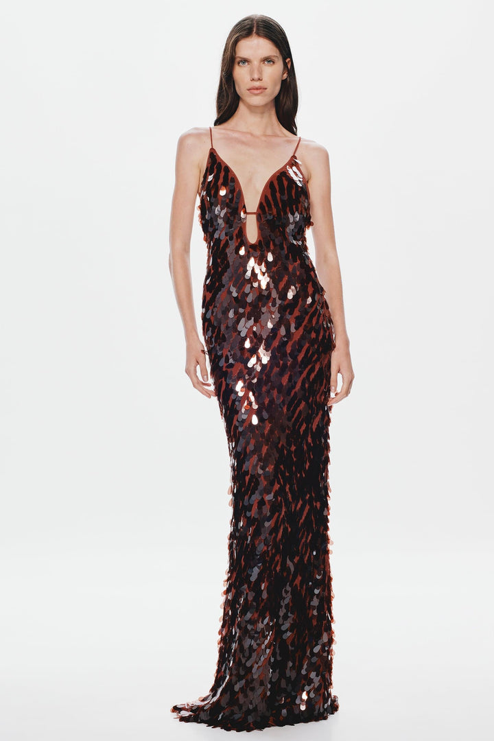 Kira | Sequin V-Neck Sleeveless Maxi Dress