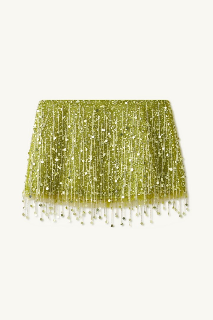 Lena | Sequin Tassel Slip Top &amp; Mini Skirt Set