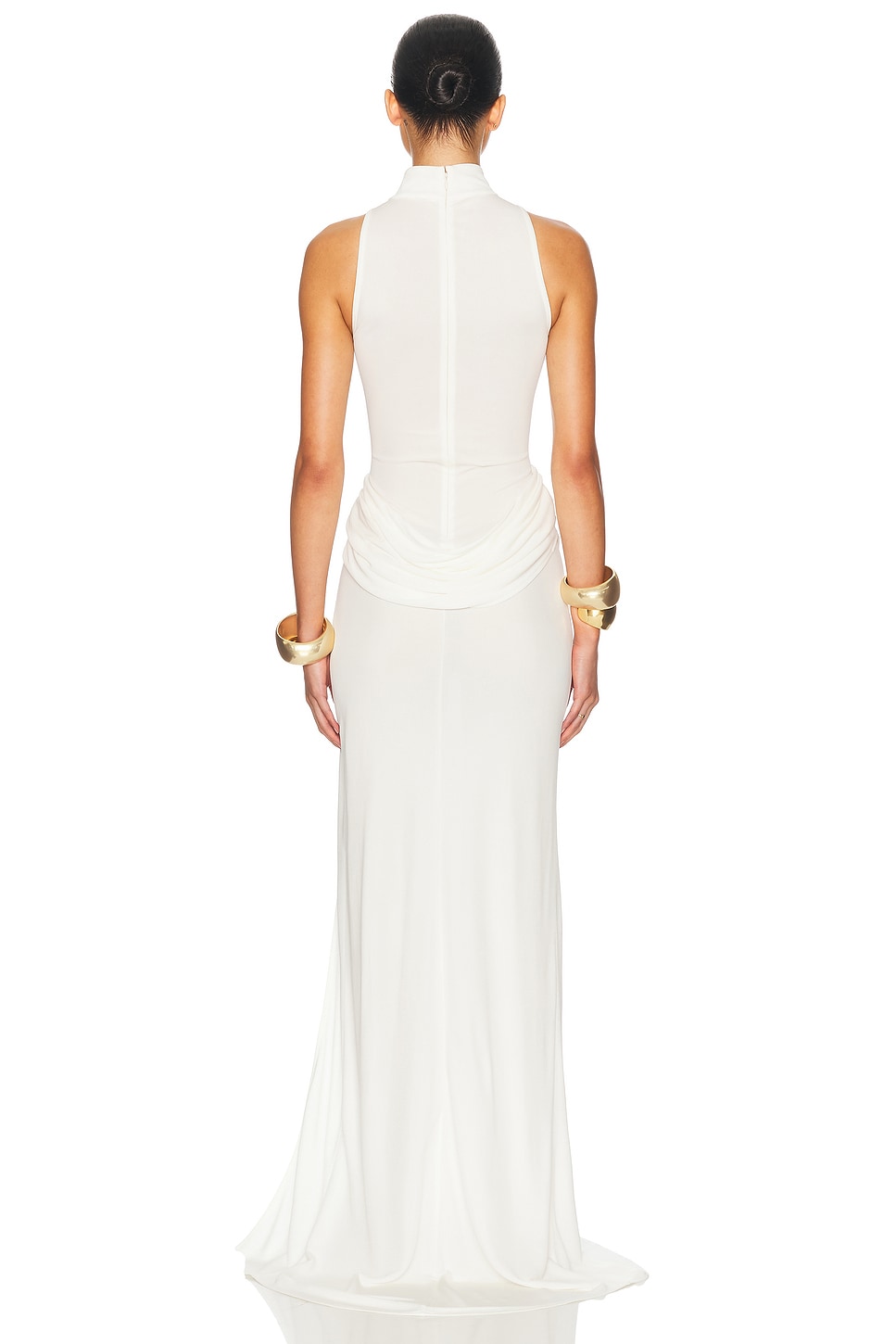 Edith | High Neck Ruched Side Slit Maxi Dress